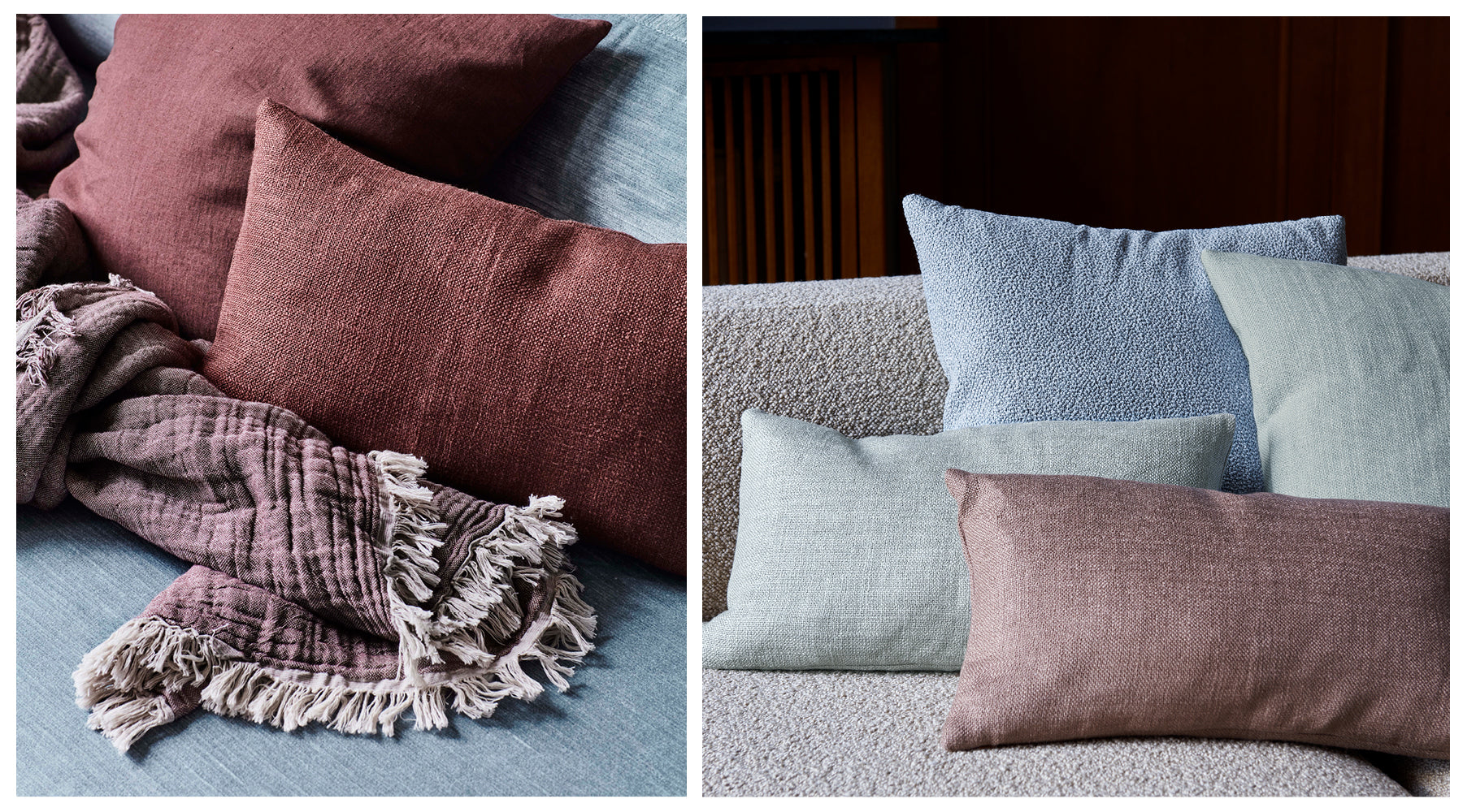 & Tradition textiel burgundy kussens