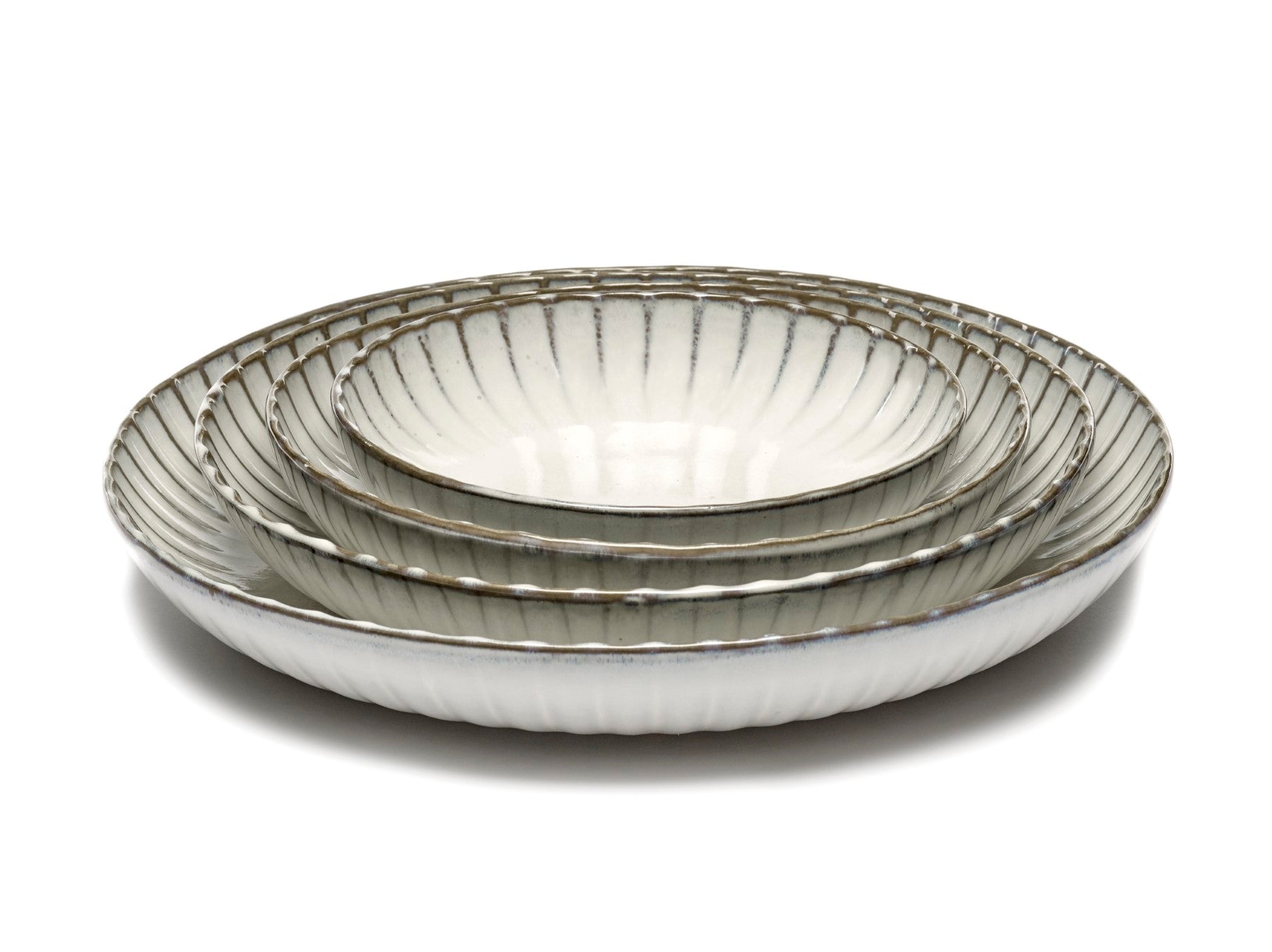 Witte schaal | geribbeld | collectie van Sergio Herman | Serax | verkocht door Anneke Crauwels Home