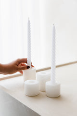 CARO WHITE - candle holder albast