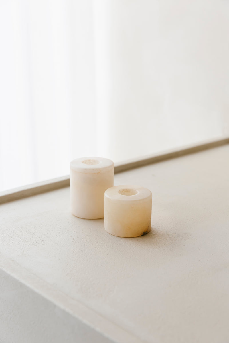 CARO BEIGE - candle holder albast
