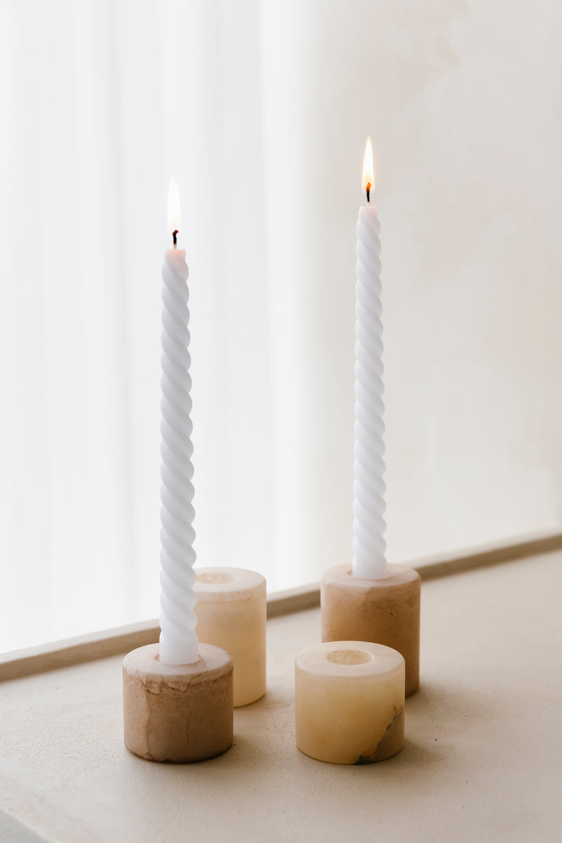 CARO TIERRA - candle holder albast