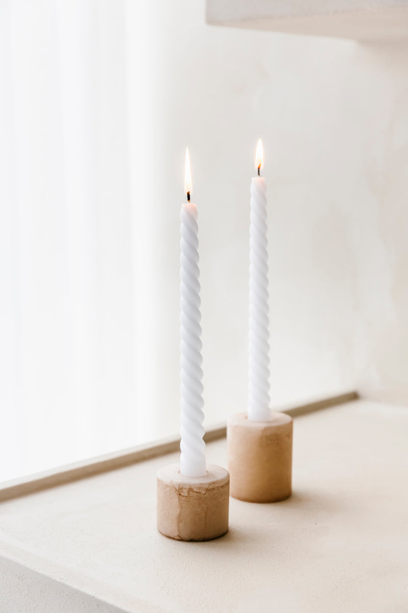 CARO TIERRA - candle holder albast