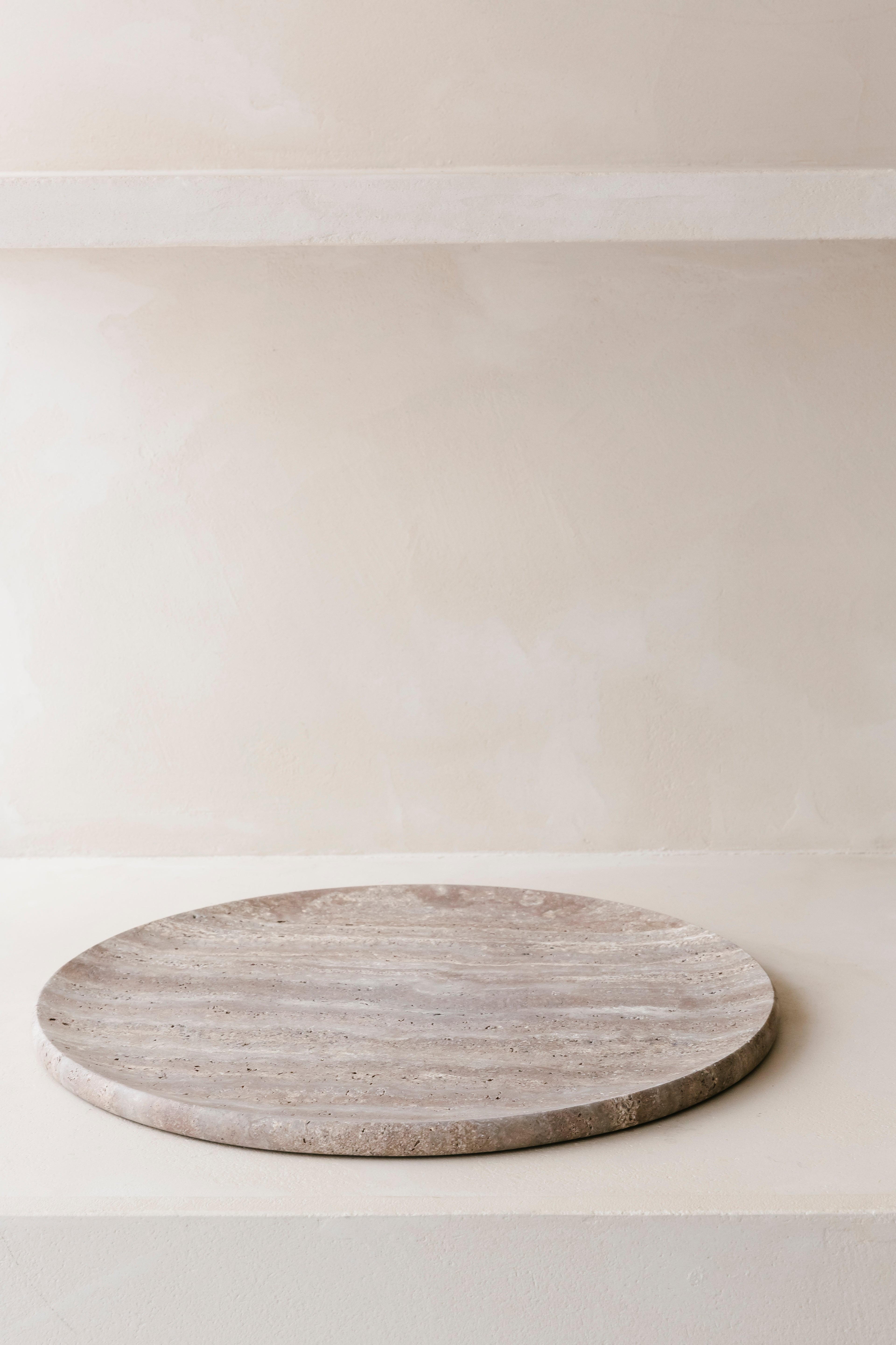 PLATEAU - Titanium Travertijn  Ø: 40cm